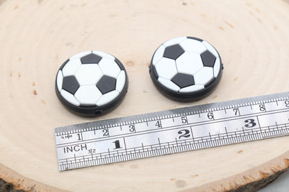 Soccer PVC Focal Beads, Sports Ball Beads, Chunky Beads, Beadable Pen Beads #572