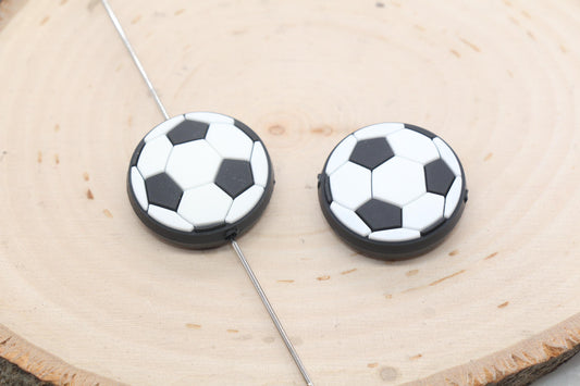 Soccer PVC Focal Beads, Sports Ball Beads, Chunky Beads, Beadable Pen Beads #572