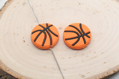 Basketball PVC Focal Beads, Sports Ball Beads, Chunky Beads, Beadable Pen Beads #573