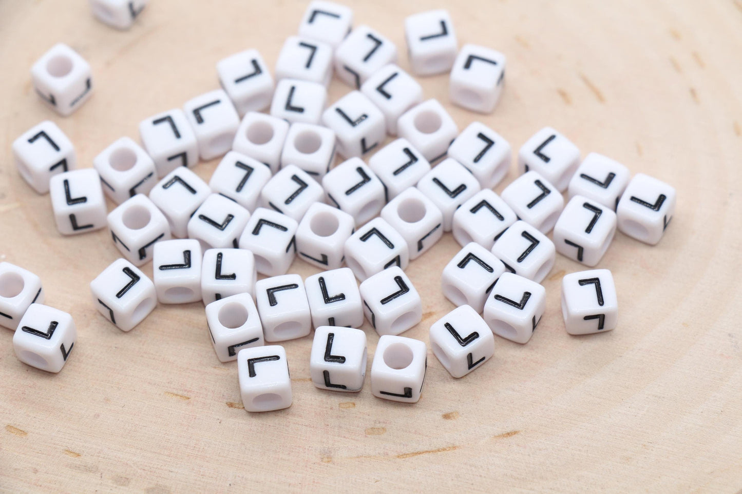 Cube Letter L Beads, Square Letter L Beads, Individual Letter Beads, Single Letter Slider Beads, Name Initial Beads, Size 6mm