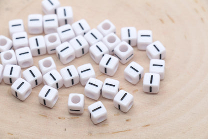 Cube Letter I Beads, Square Letter I Beads, Individual Letter Beads, Single Letter Slider Beads, Name Initial Beads, Size 6mm