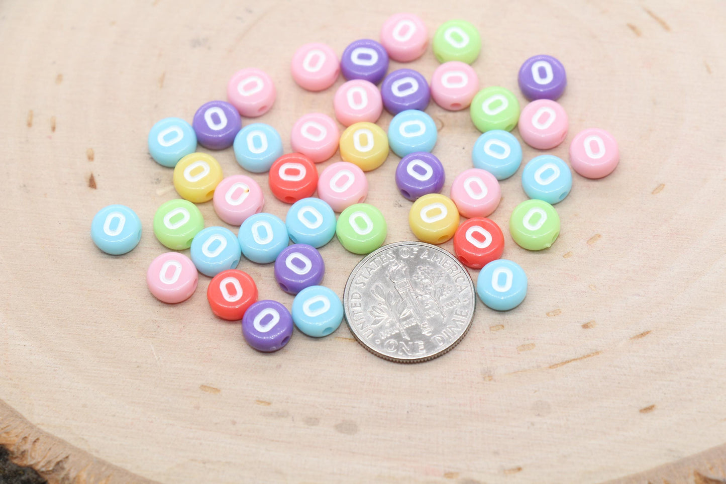 Letter O Beads, Pastel Mix Alphabet Letter Beads, Individual Letter Beads, Single Letter Beads, Name Initial Beads, Size 7mm