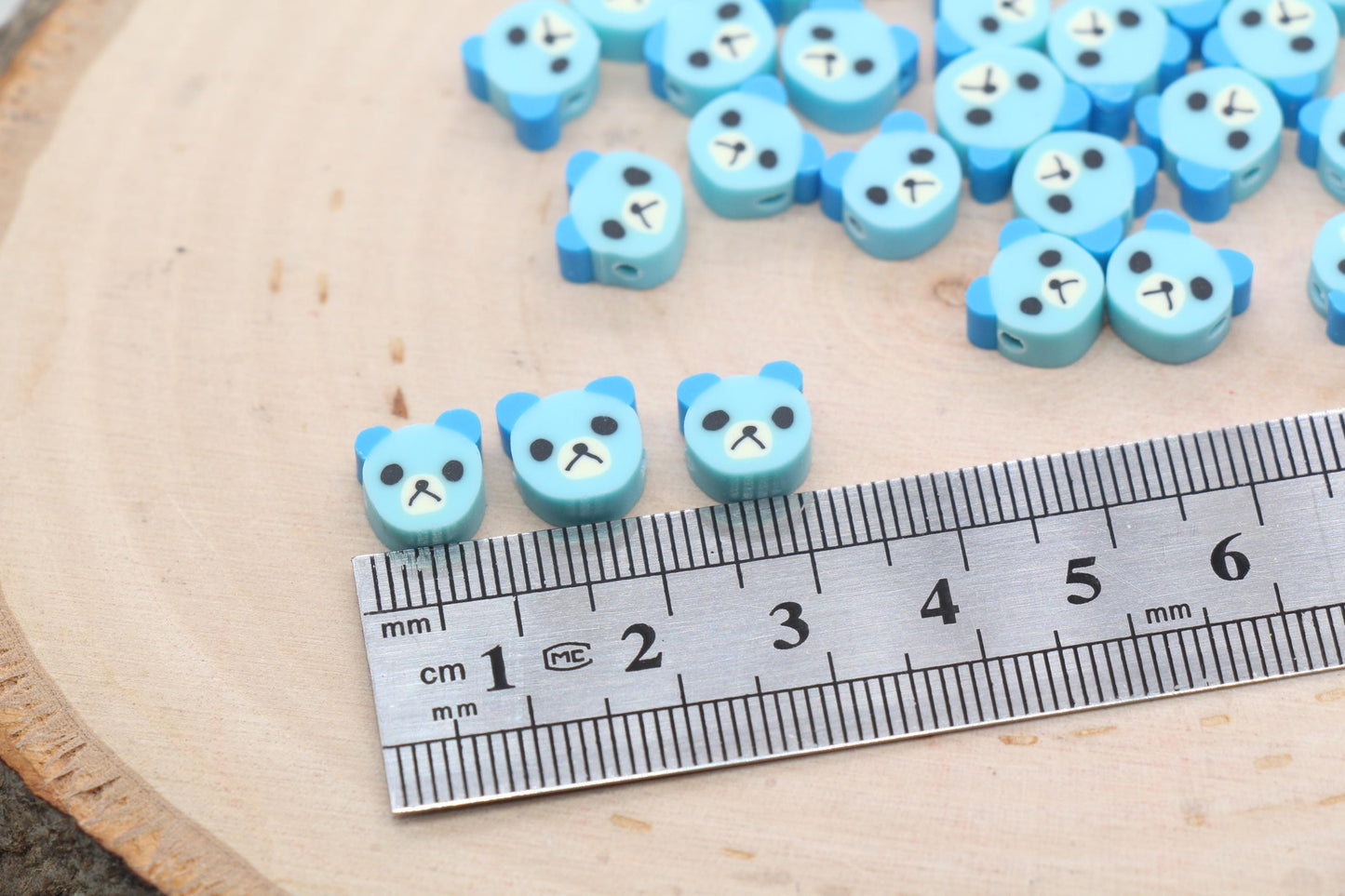 Blue Bear Polymer Clay Beads, Dog Clay Beads, Animal Themed Beads, Jewelry Beads, Bead for Bracelet #607