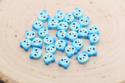 Blue Bear Polymer Clay Beads, Dog Clay Beads, Animal Themed Beads, Jewelry Beads, Bead for Bracelet #607