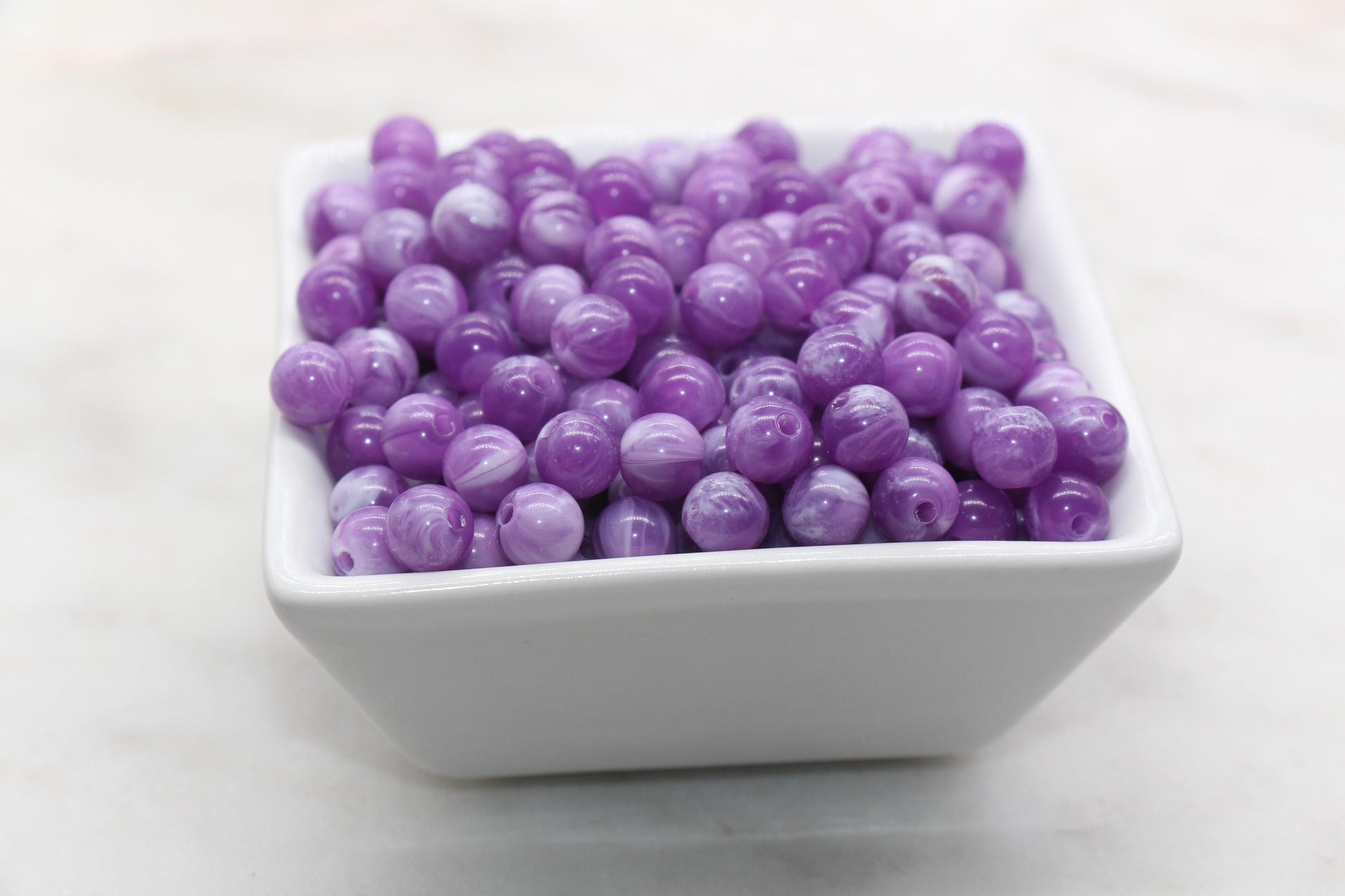 8mm Purple and White Mix Beads, Acrylic Round Loose Beads, Bubblegum Beads, Chunky Beads, Beads for Bracelet #3312