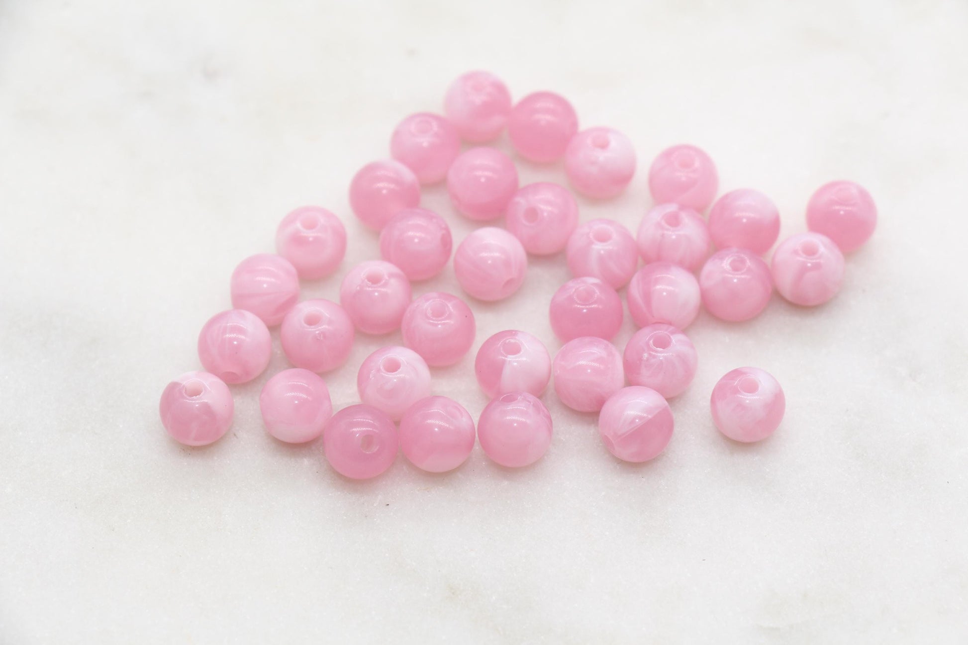 8mm Pink and White Mix Beads, Acrylic Round Loose Beads, Bubblegum Beads, Chunky Beads, Beads for Bracelet #3314