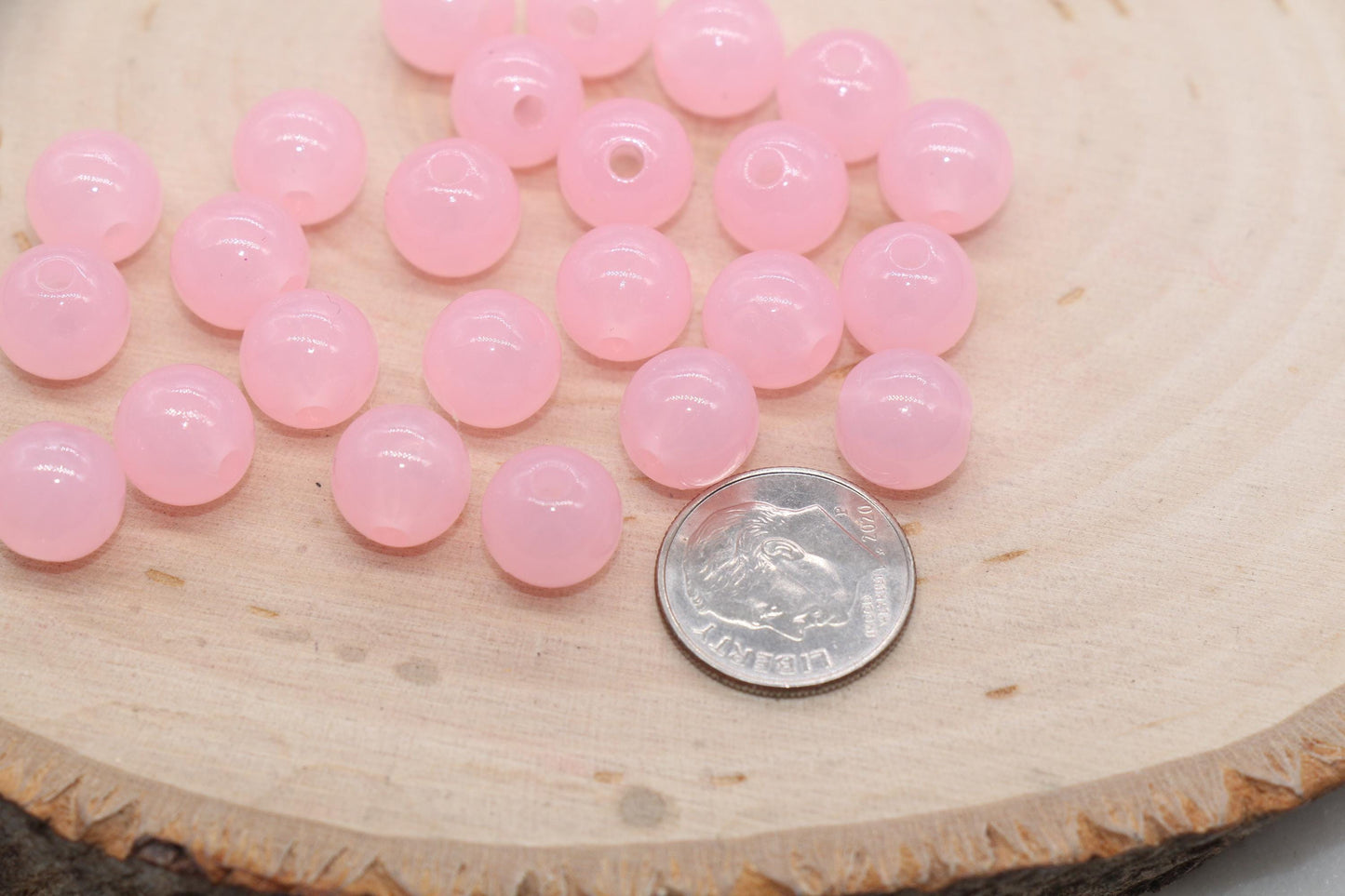 10mm Translucent Pink Beads, Acrylic Round Loose Beads, Bubblegum Beads, Chunky Beads, Beads for Bracelet #220