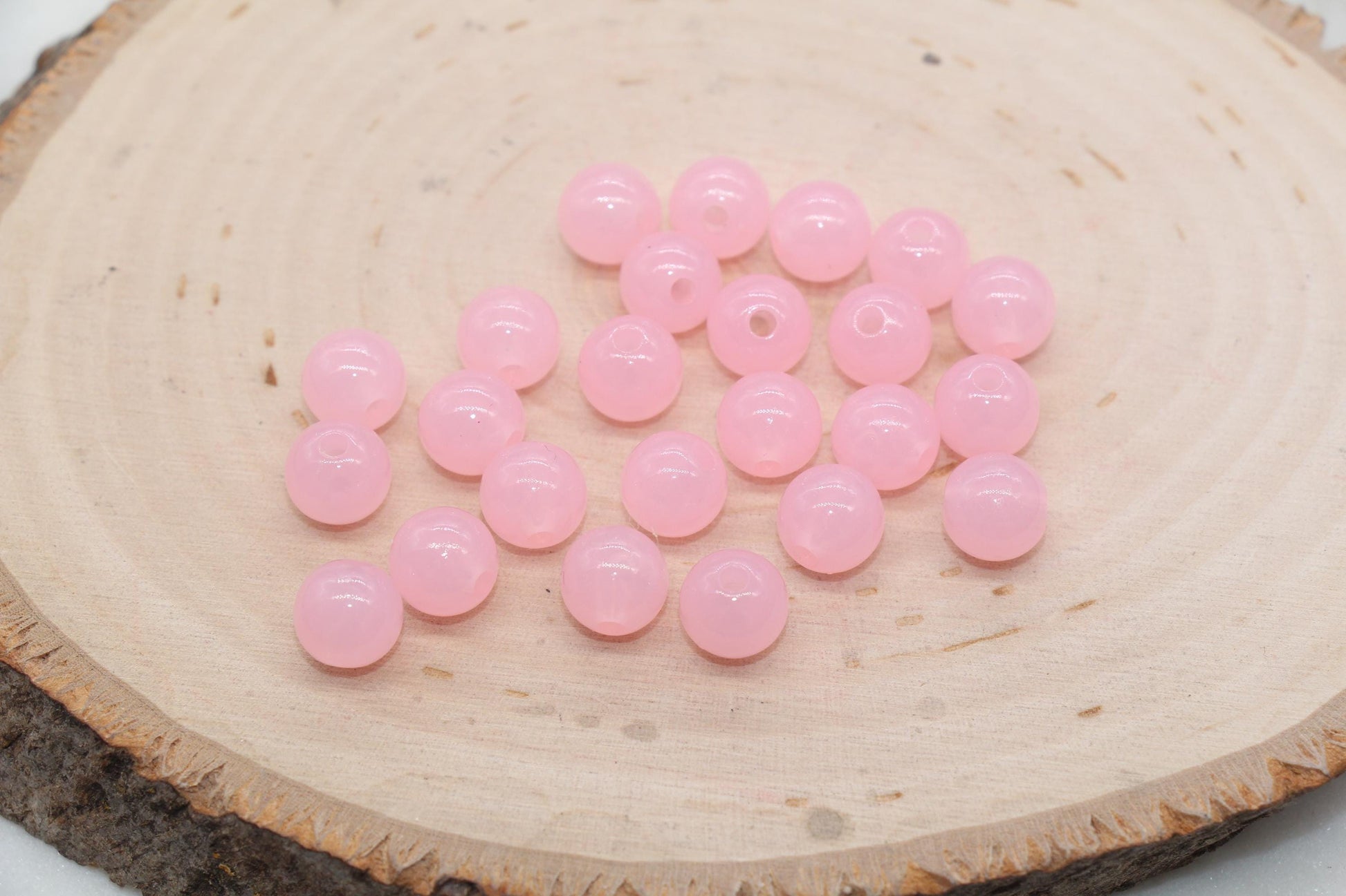 10mm Translucent Pink Beads, Acrylic Round Loose Beads, Bubblegum Beads, Chunky Beads, Beads for Bracelet #220