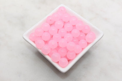 12mm Translucent Pink Gumball Beads, Round Acrylic Loose Beads, Bubblegum Beads, Chunky Beads, Beads for Bracelet #221