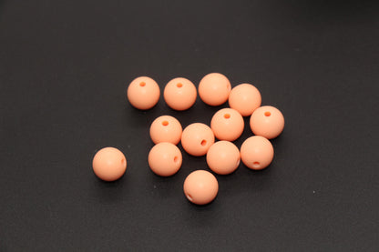 10mm Matte Dark Peach Orange Gumball Beads, Round Acrylic Loose Beads, Frosted Peach Bubblegum Beads, Chunky Beads, Round Beads #3318