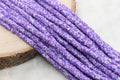 6mm purple speckled heishi beads for bracelets and DIY jewelry