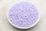 size 4mm pastel lilac round beads, light purple gumball beads, round purple spacer beads for jewelry making and craft projects.