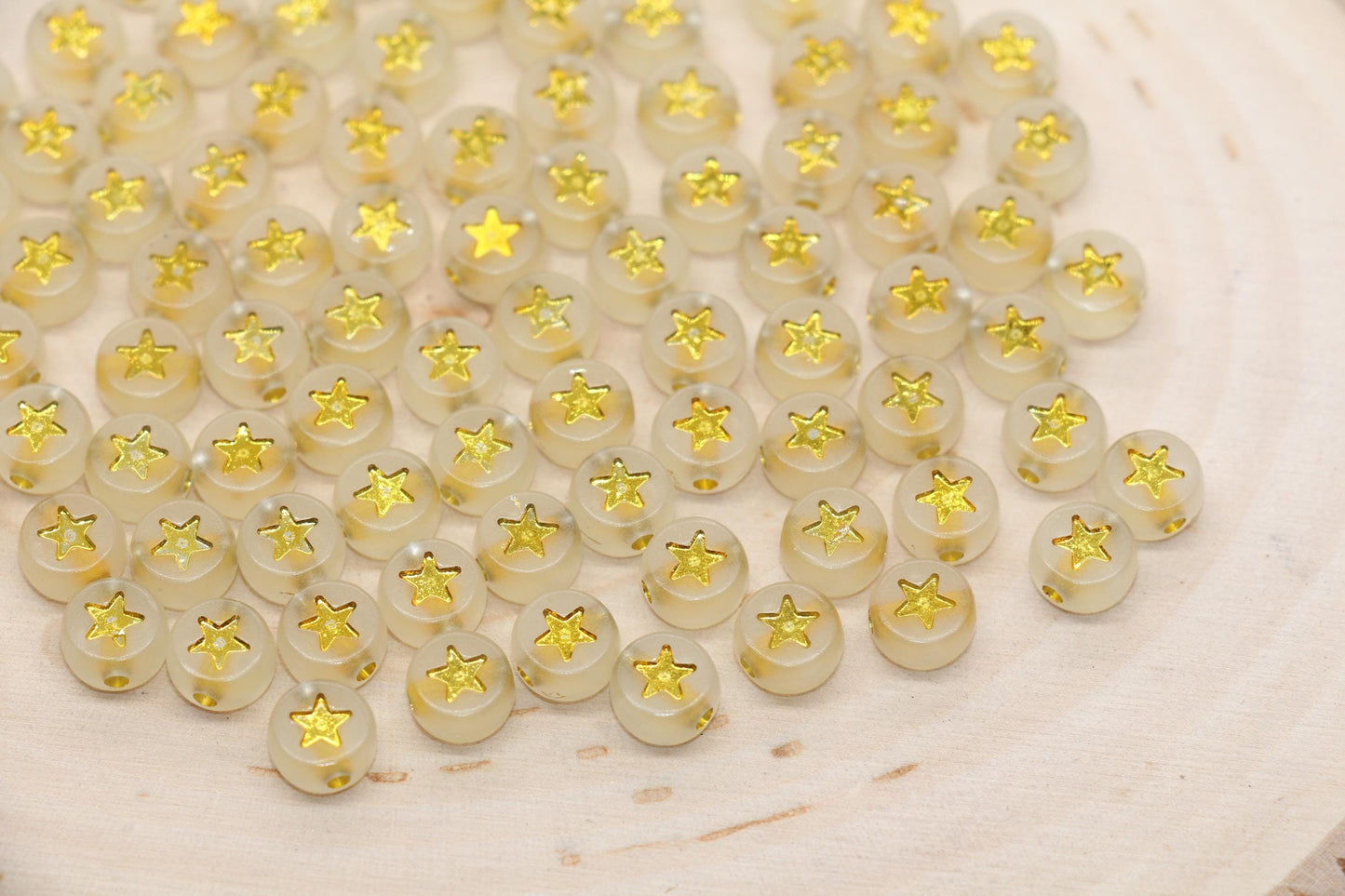 glow in dark gold star beads