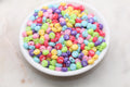7mm White Multicolor Acrylic Number Beads
