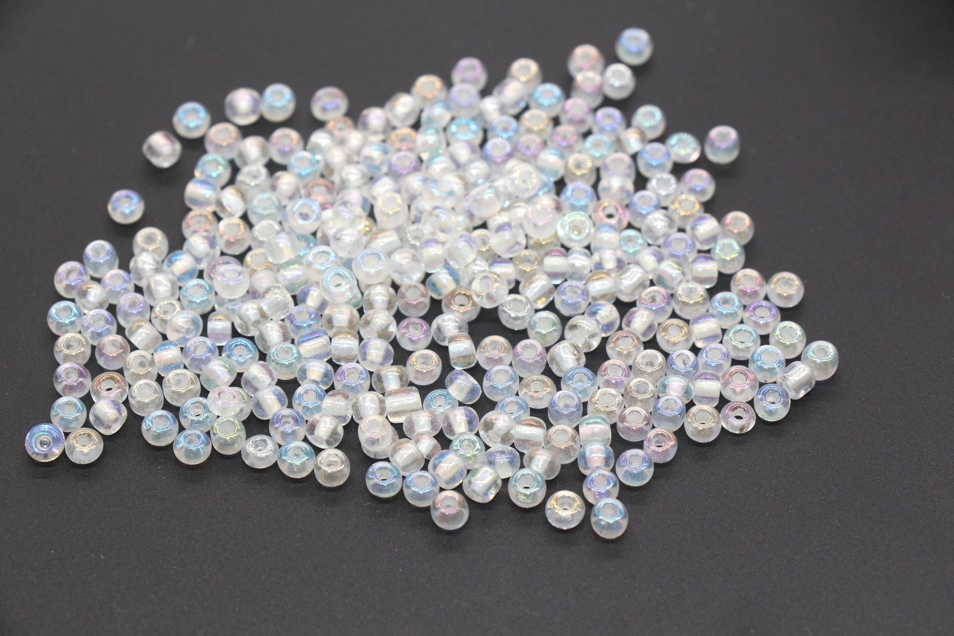 GLOW Glass Beads, 4mm 6/0 Glass Beads, Glow in Dark Iridescent Beads with White Lining Beads, Rocailles Beads, Beading Supplies #3327