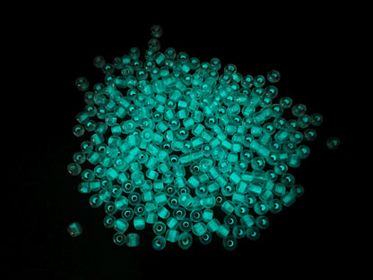 GLOW Glass Beads, 4mm 6/0 Glass Beads, Glow in Dark Iridescent Beads with White Lining Beads, Rocailles Beads, Beading Supplies #3325