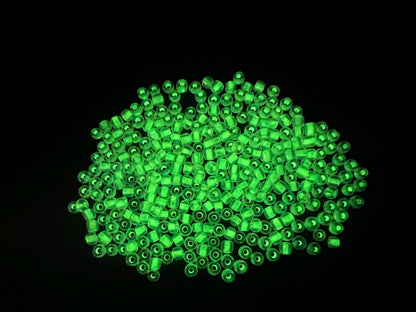 GLOW Glass Beads, 4mm 6/0 Glass Beads, Glow in Dark Iridescent Beads with Blue Lining Beads, Rocailles Beads, Beading Supplies #3328