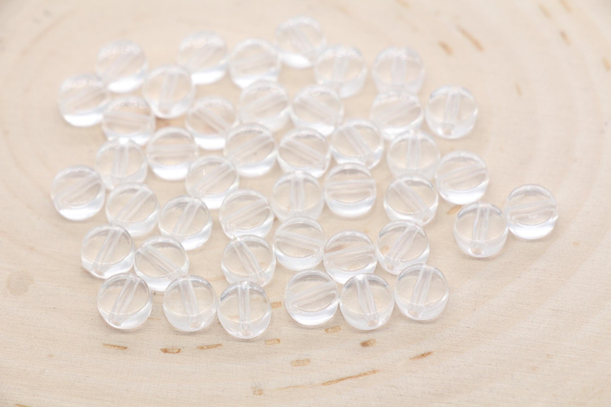 Transparent Round Spacer Beads, Acrylic Spacer Beads, Clear Round Blank Beads, Acrylic Blank Round Beads, Size 7mm #3276