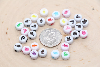 Mix Hand Beads, Multicolor Beads and Black Beads, Acrylic Hand beads, Beads for Bracelets, Kid Craft Beads, Size 7mm #3277 #3278