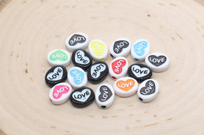 Heart Love Beads, Acrylic Heart Beads, Love Beads, Chunky Beads for Bracelet Necklace Beads #3281 #3282 #3283