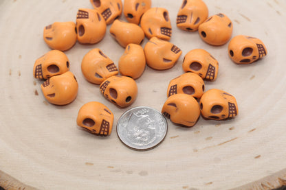 Skull Acrylic Beads, Chunky Skull Head Acrylic Beads, Plastic Skull Beads, Halloween Skull Beads #749