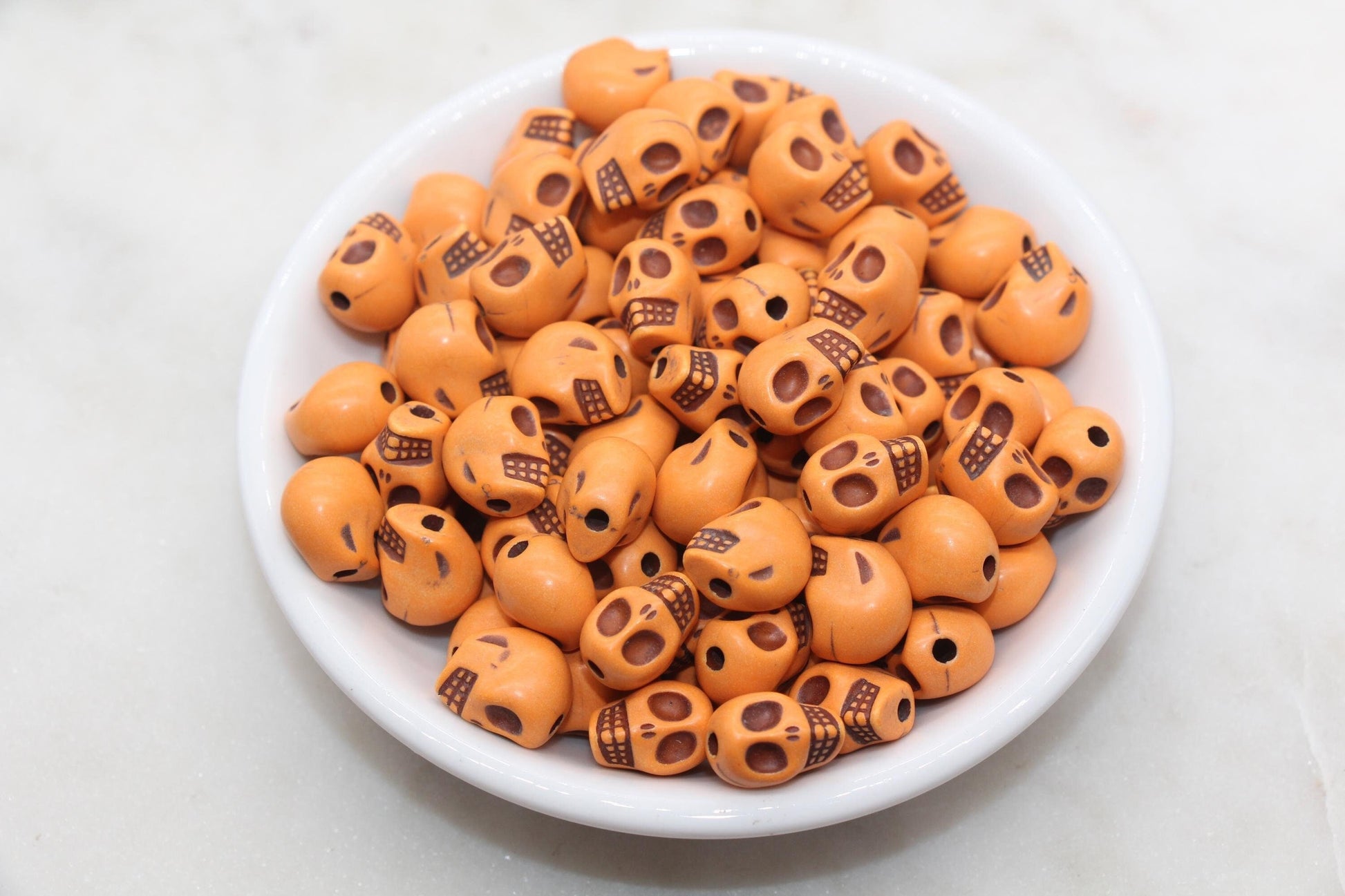 Skull Acrylic Beads, Chunky Skull Head Acrylic Beads, Plastic Skull Beads, Halloween Skull Beads #749