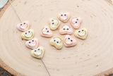 Smiley Face Heart Beads, Iridescent Heart Beads, Heart Chunky Acrylic Beads, Happy Face Beads, Jewelry Making Beads #3288 #3289