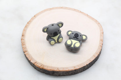 3D Koala Silicone Beads, Animal Focal Beads, Chunky Beads, Silicone Loose Beads #613