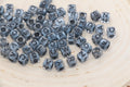 6mm Mixed Black Acrylic Cube Letter Beads