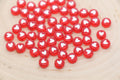7mm Red with White Heart Acrylic Symbol Beads