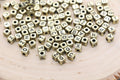 4.8mm Gold Acrylic Cube Letter Beads #3296