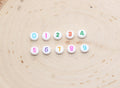 7mm White Multicolor 0-9 Acrylic Number Beads