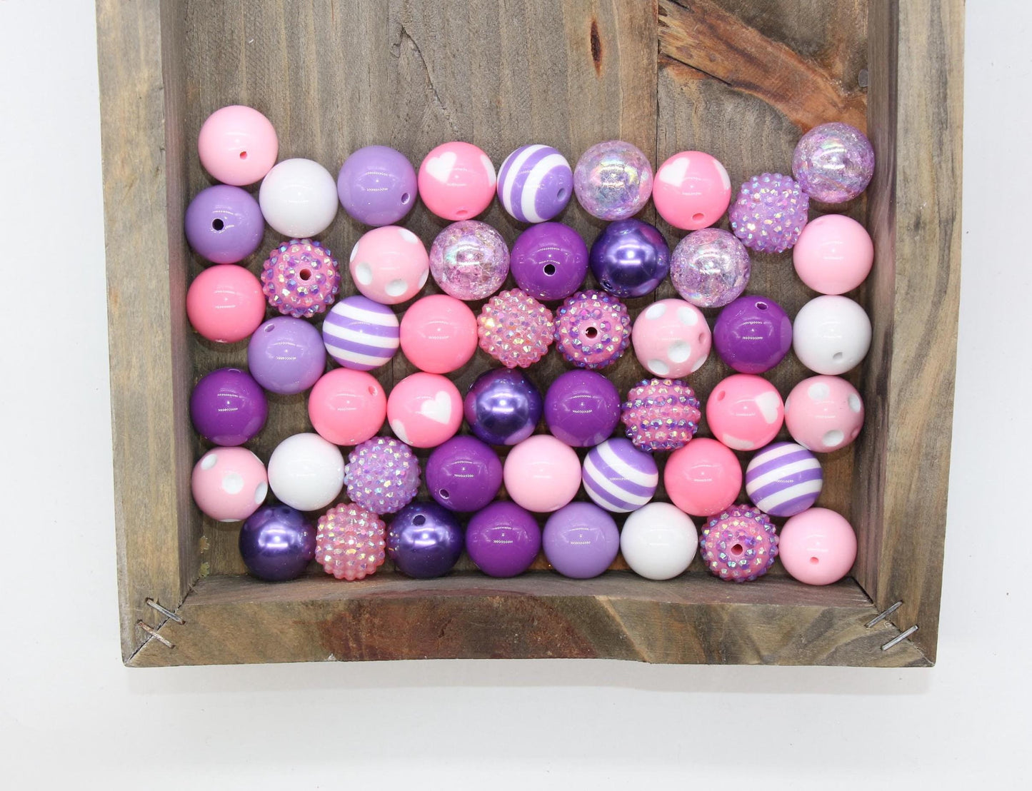 20mm Bubblegum Beads, Pink and Purple Beads Mix, Chunky Beads, Jewelry Making Beads