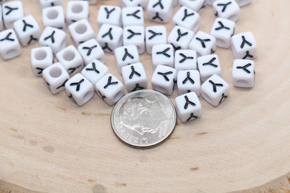 Cube Letter Y Beads, Square Letter Y Beads, Individual Letter Beads, Single Letter Slider Beads, Name Initial Beads, Size 6mm