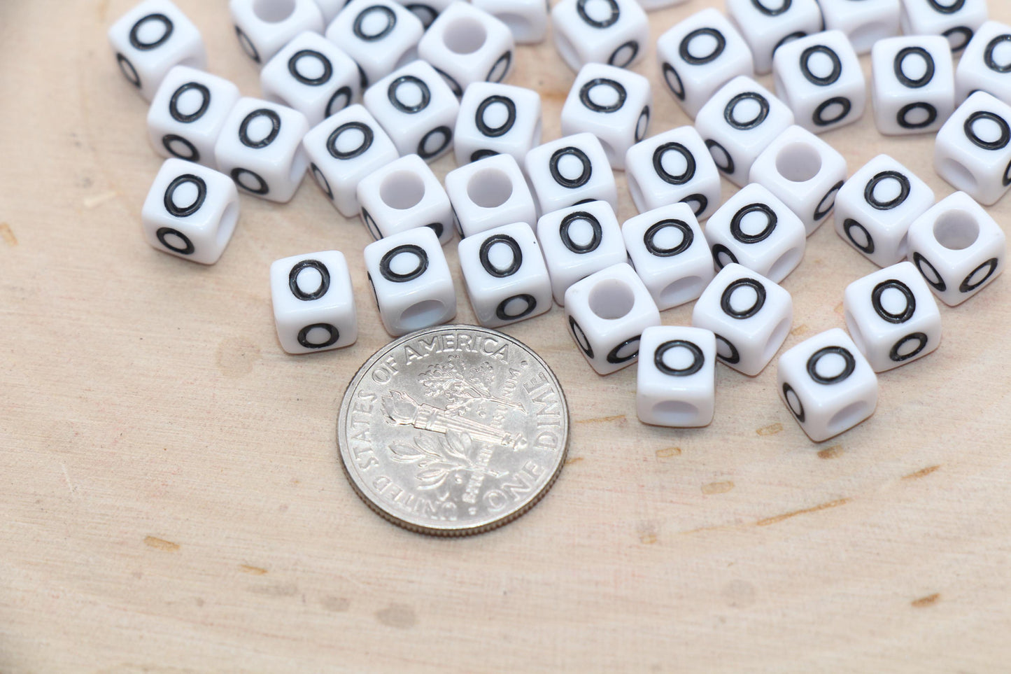 Cube Letter O Beads, Square Letter O Beads, Individual Letter Beads, Single Letter Slider Beads, Name Initial Beads, Size 6mm