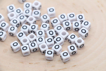 Cube Letter O Beads, Square Letter O Beads, Individual Letter Beads, Single Letter Slider Beads, Name Initial Beads, Size 6mm