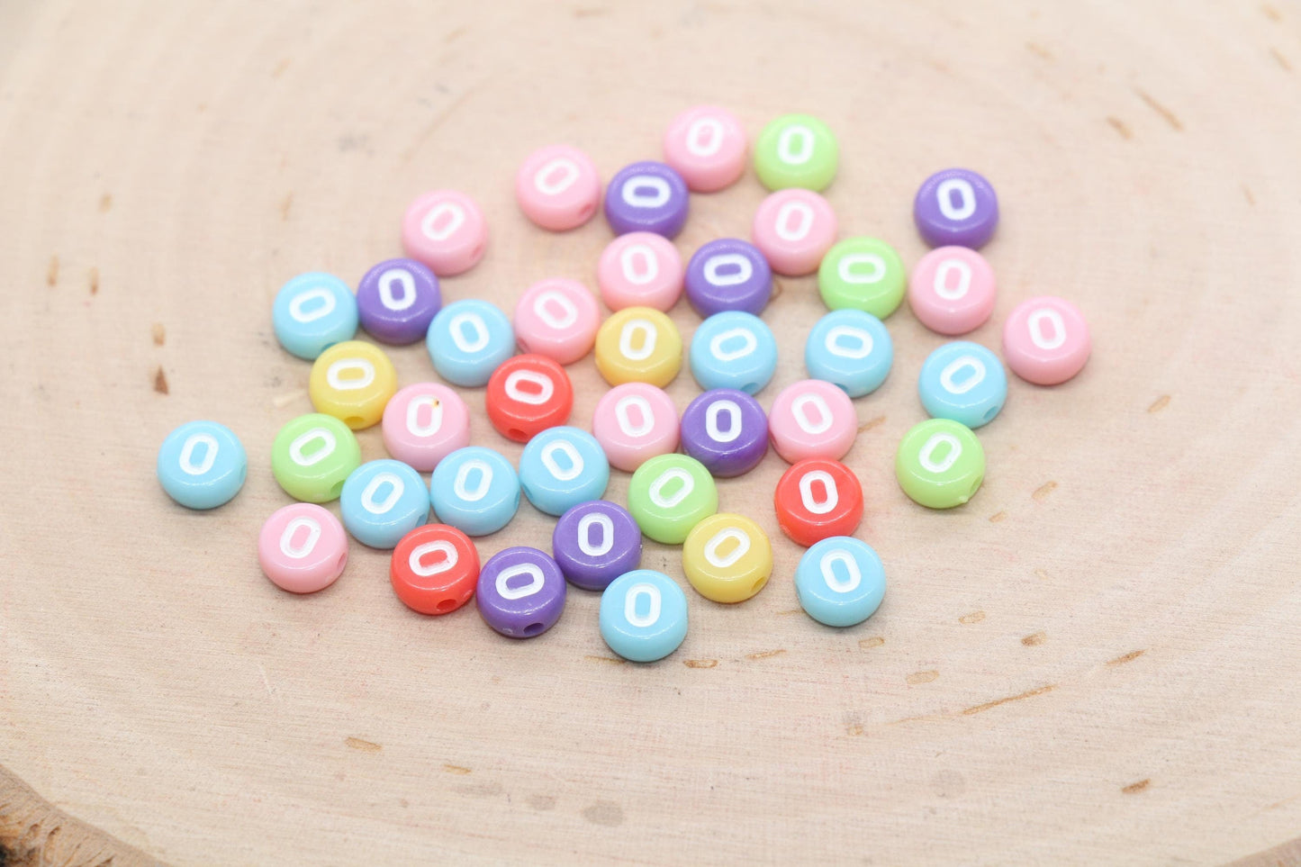 Letter O Beads, Pastel Mix Alphabet Letter Beads, Individual Letter Beads, Single Letter Beads, Name Initial Beads, Size 7mm