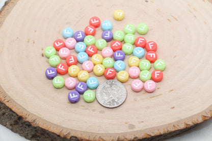 Letter F Beads, Pastel Mix Alphabet Letter Beads, Individual Letter Beads, Single Letter Beads, Name Initial Beads, Size 7mm