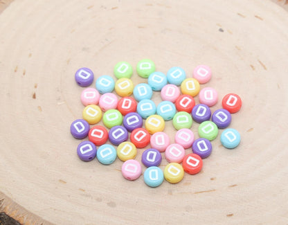 Letter D Beads, Pastel Mix Alphabet Letter Beads, Individual Letter Beads, Single Letter Beads, Name Initial Beads, Size 7mm