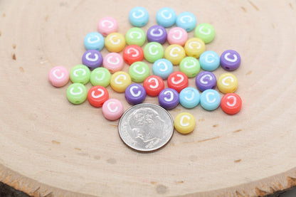 Letter C Beads, Pastel Mix Alphabet Letter Beads, Individual Letter Beads, Single Letter Beads, Name Initial Beads, Size 7mm