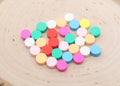9mm-10mm blank round polymer clay beads, symbol clay charms for bracelets