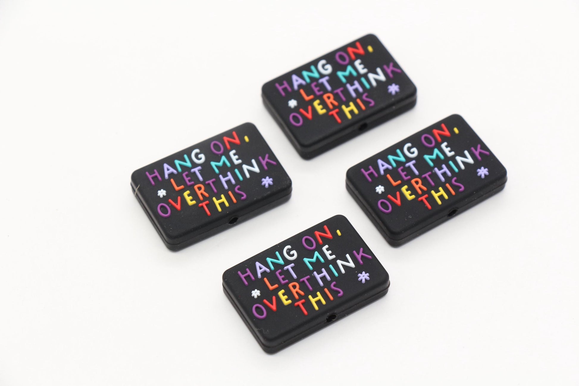 Hang On Let Me Overthink This Focal Beads, Funny Saying Focal Beads, Silicone Loose Beads, Beadable Pen Beads #631