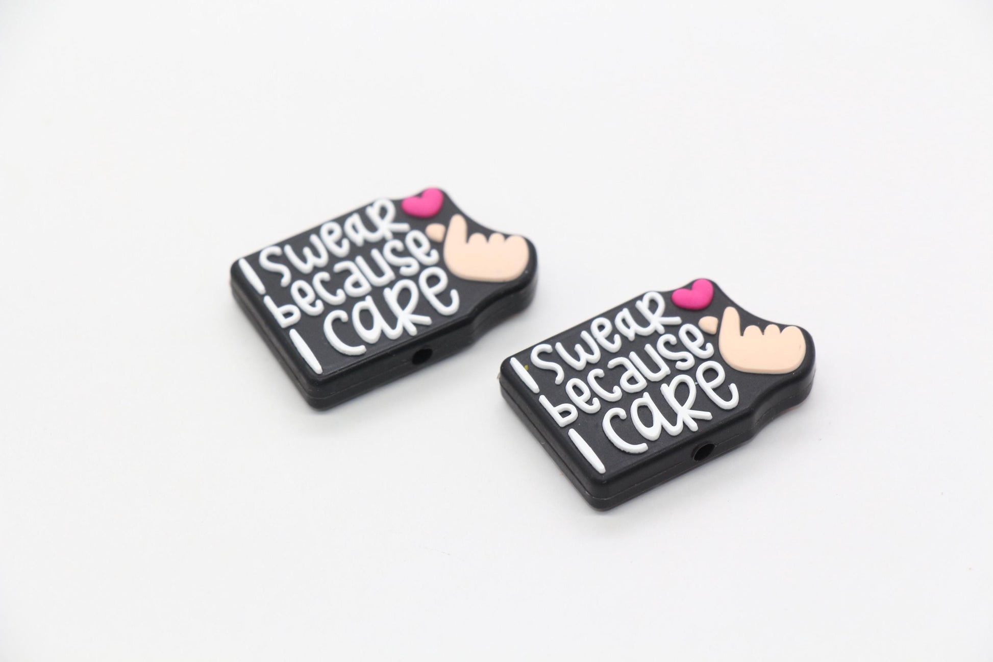 I Swear Because I Care Focal Beads, Care Focal Beads, Silicone Loose Beads, Beadable Pen Beads #632