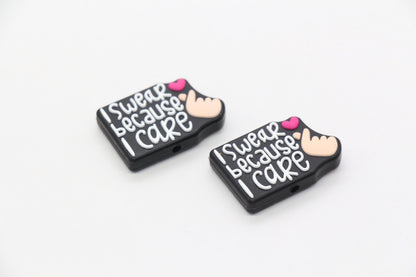 I Swear Because I Care Focal Beads, Care Focal Beads, Silicone Loose Beads, Beadable Pen Beads #632