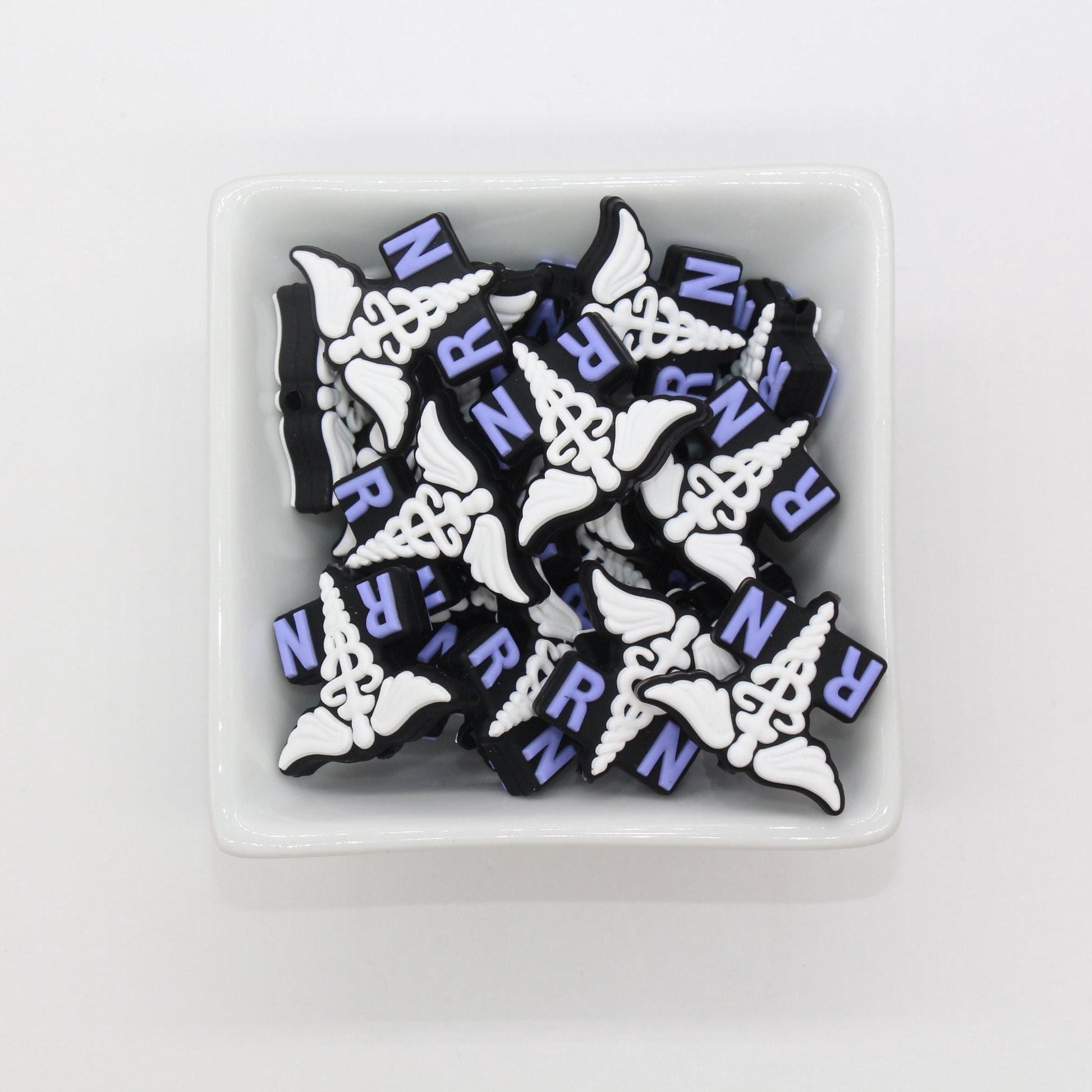 RN Nurse Focal Beads, Registered Nurse Beads, Healthcare Focal Beads, Silicone Beads, Beads for Pens #639