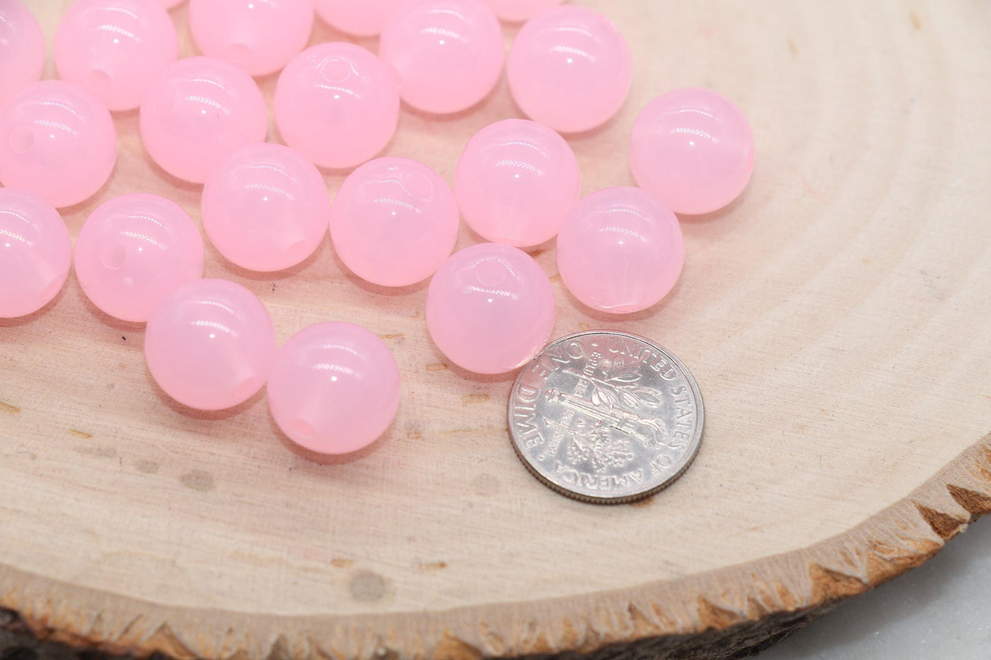 12mm Translucent Pink Gumball Beads, Round Acrylic Loose Beads, Bubblegum Beads, Chunky Beads, Beads for Bracelet #221