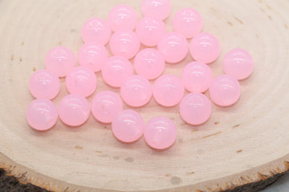 12mm Translucent Pink Gumball Beads, Round Acrylic Loose Beads, Bubblegum Beads, Chunky Beads, Beads for Bracelet #221