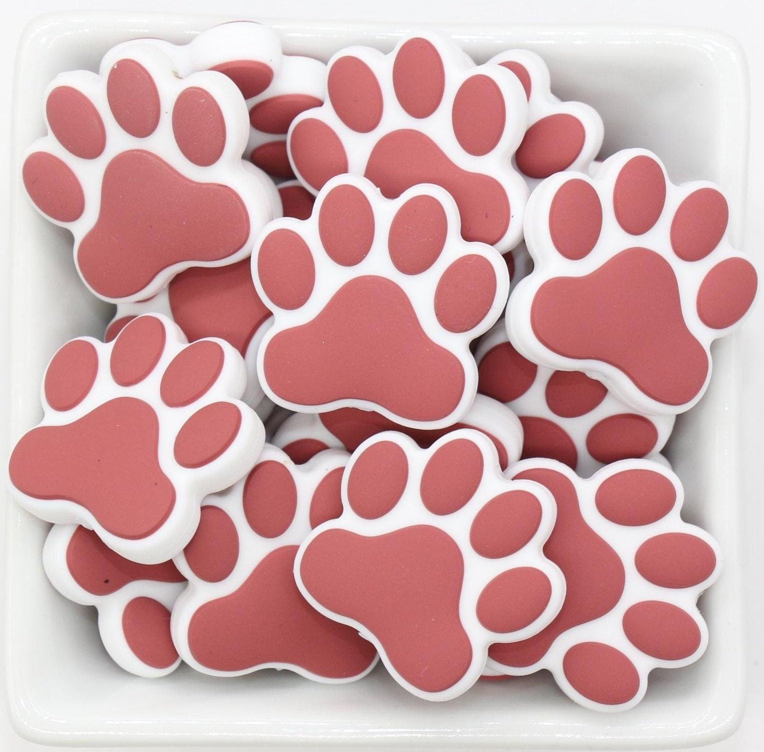 Paw Focal Beads, Dog Paw Beads, Puppy Focal Beads, Silicone Beads, Beads for Pens #656