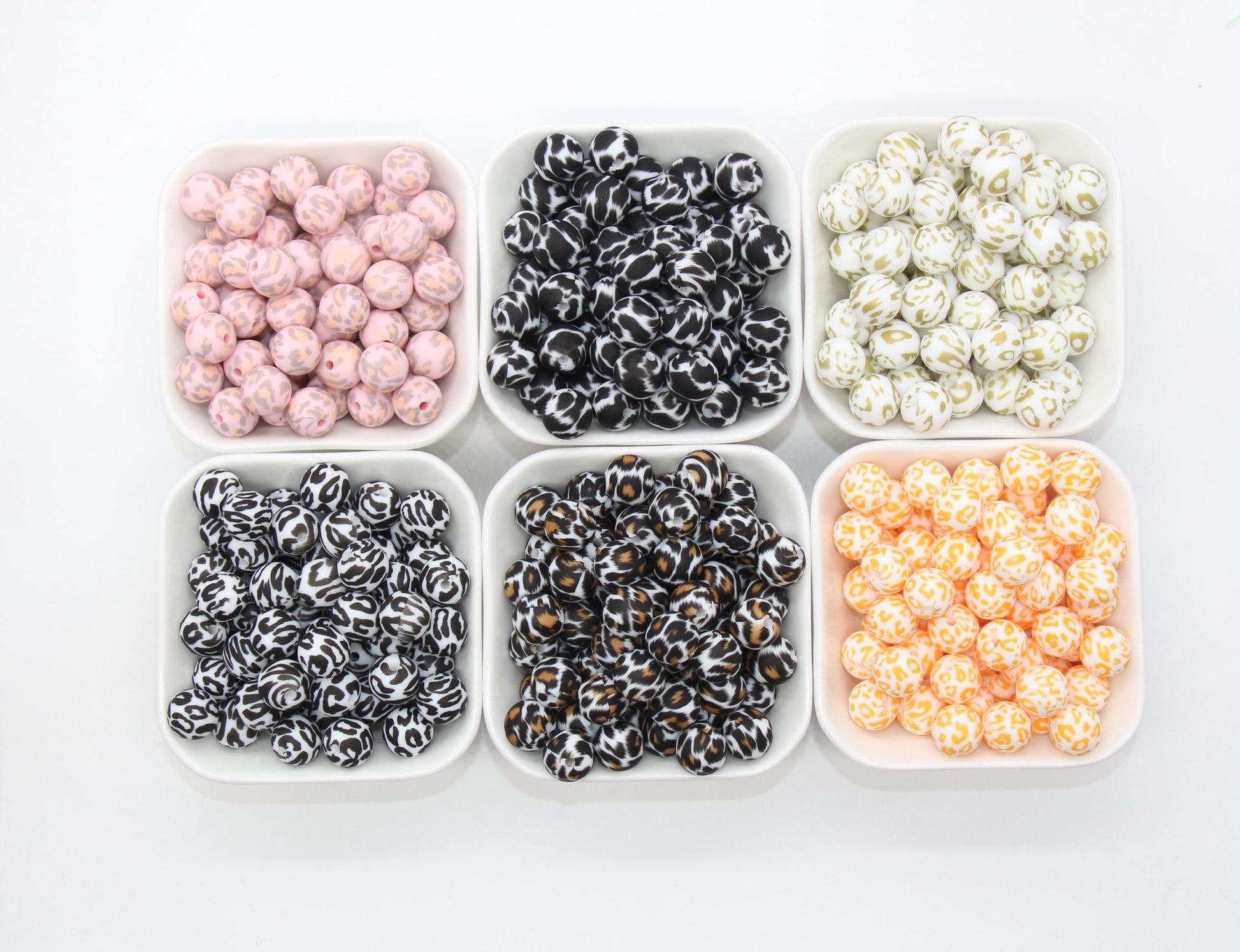 Leopard Silicone Beads, Leopard Printed Beads, Cheetah Beads, Silicone Bubblegum Beads, Beads for Pens, Beads for Bracelets