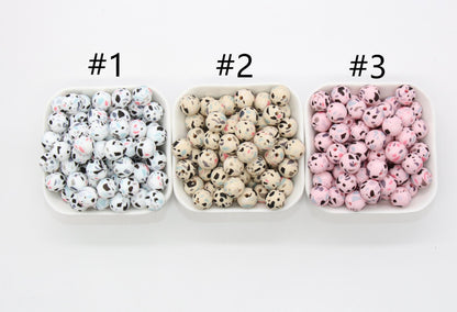 Terrazzo Silicone Beads, Terrazzo Printed Beads, Silicone Bubblegum Beads, Beads for Pens, Beads for Bracelets